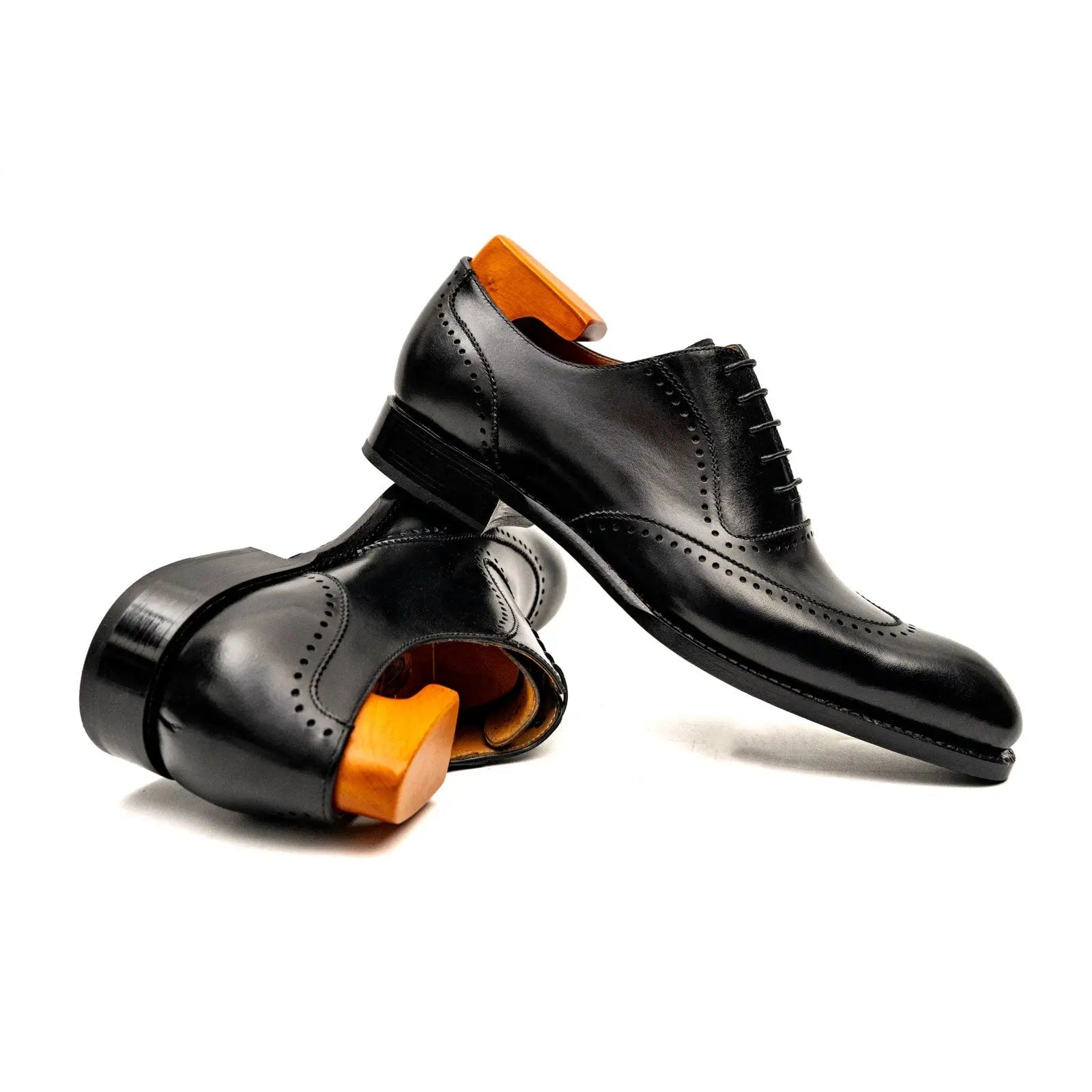 Men’s Black Brogue Oxford Shoes VanPasch