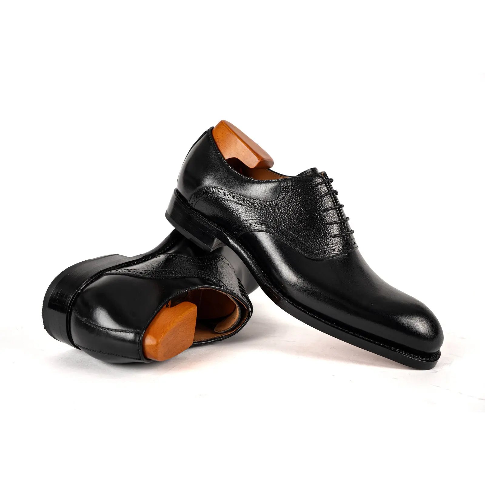 Men’s Black Brogue Oxford Shoes VanPasch