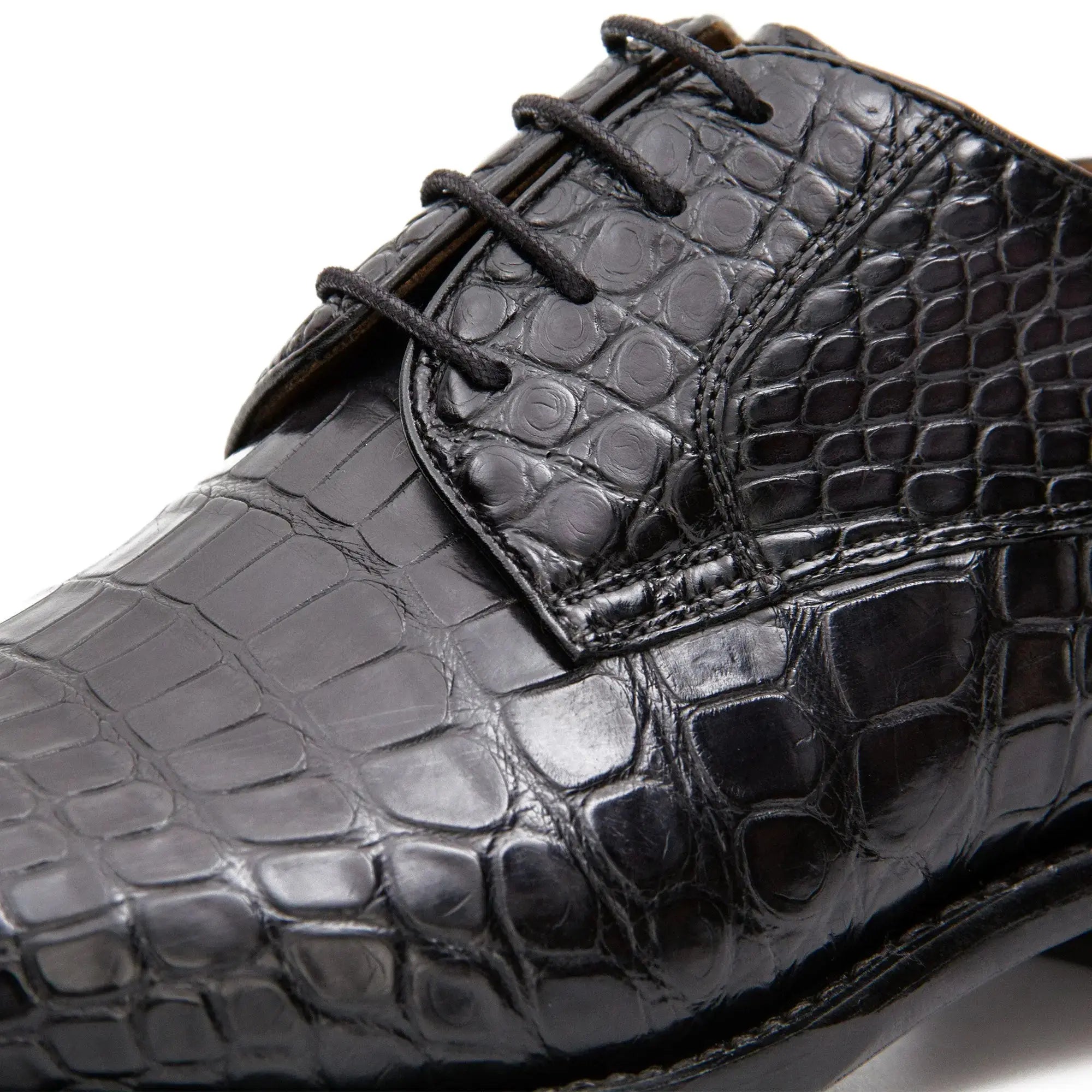 Nile crocodile leather Goodyear crafts derby shoes VanPasch