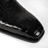 Men’s Black Crocodile Single Monk Shoes VanPasch