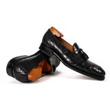 Men’s Black Crocodile Tassel Loafers VanPasch