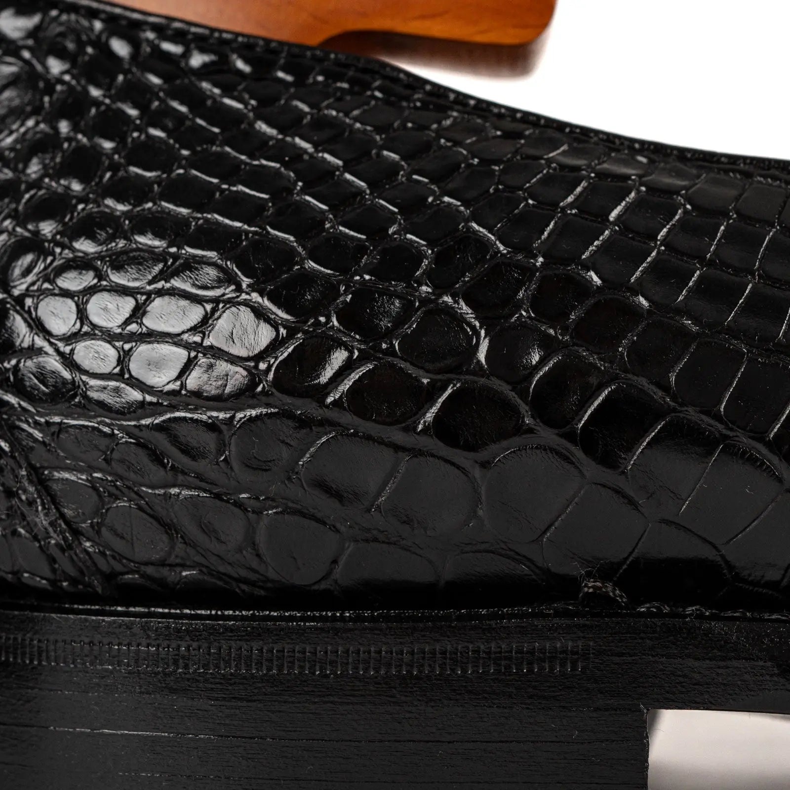 Men’s Black Crocodile Tassel Loafers VanPasch