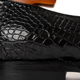 Men’s Black Crocodile Tassel Loafers VanPasch