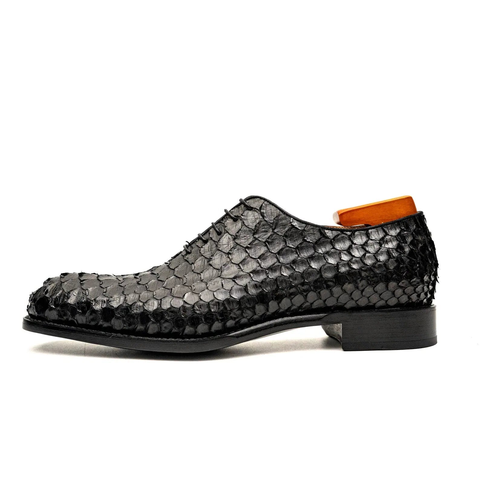 Men’s Black Python Leather Oxfords VanPasch