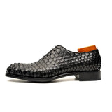 Men’s Black Python Leather Oxfords VanPasch