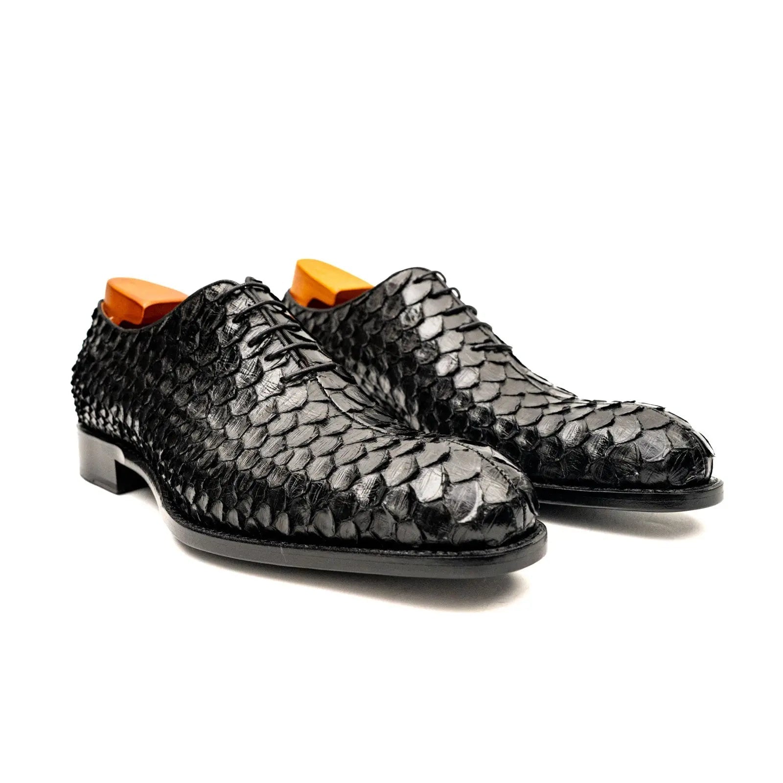 Men’s Black Python Leather Oxfords VanPasch