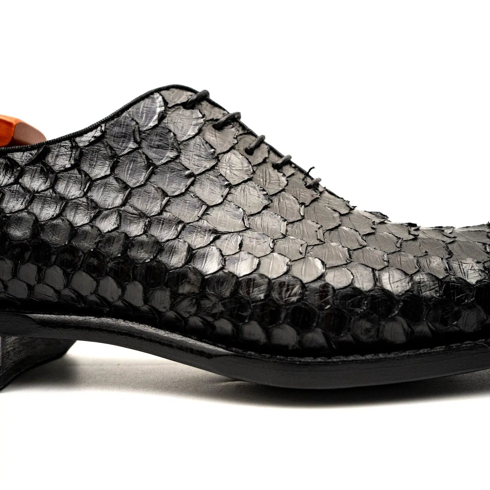 Men’s Black Python Leather Oxfords VanPasch