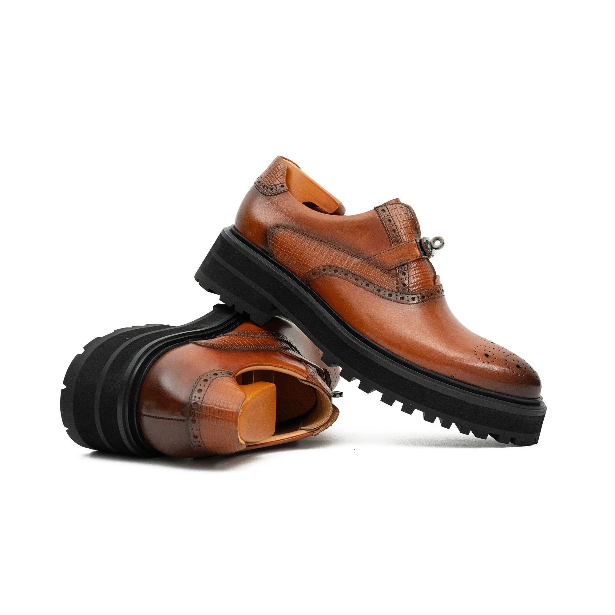 Men’s Brogue Detail Leather Loafers Brown VanPasch