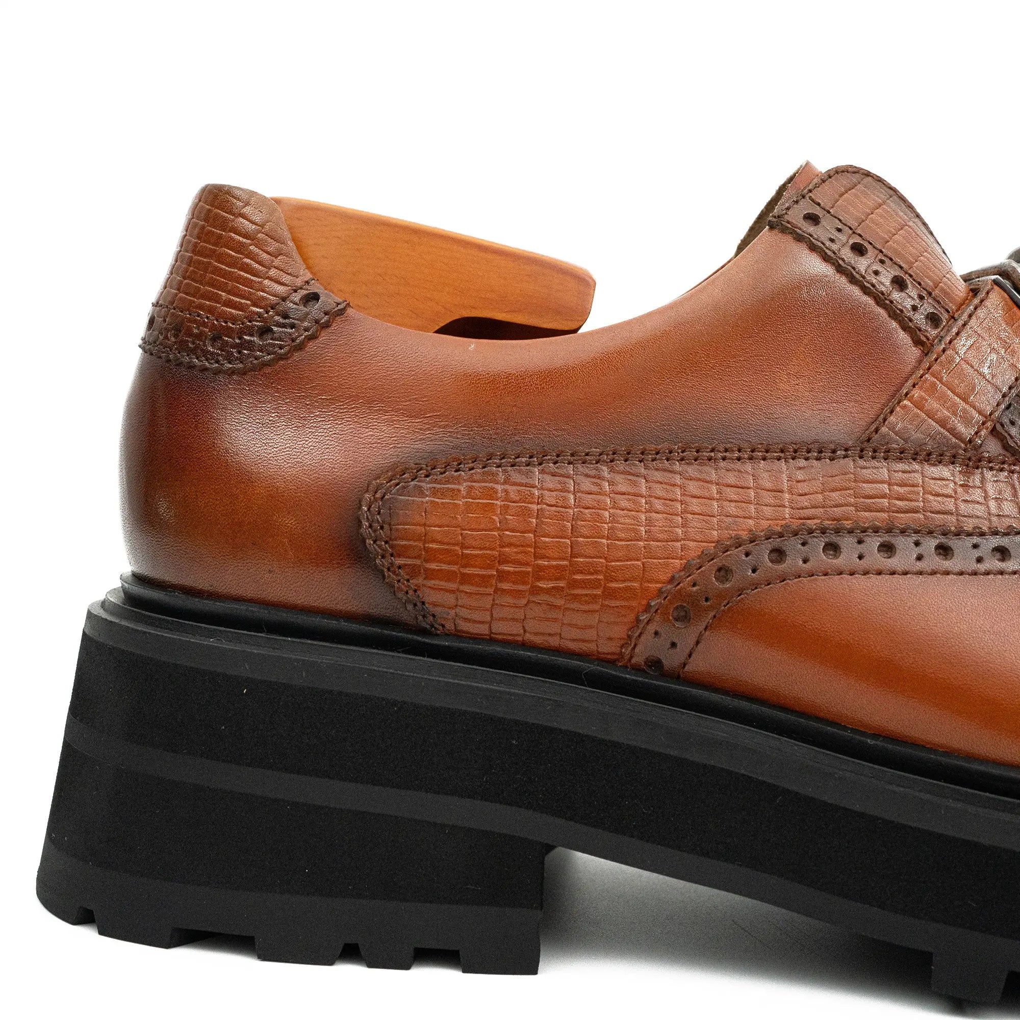 Men’s Brogue Detail Leather Loafers Brown VanPasch