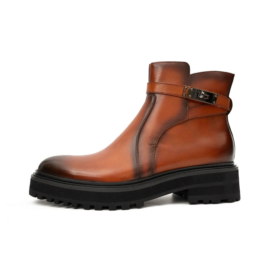 Burnished Harness Chelsea Boot