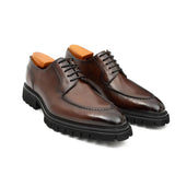 Men’s Classic Brown Derby Leather Shoes with Lug Sole VanPasch