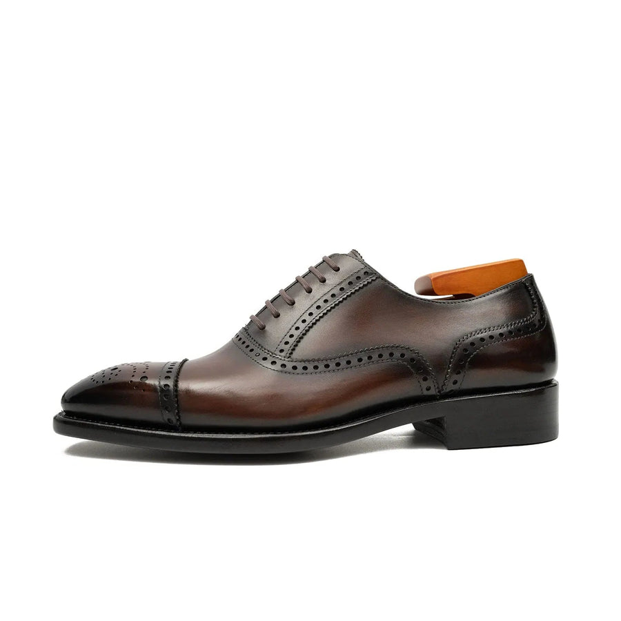 Men’s Goodyear Welted Brogue Oxford Shoes Brown VanPasch