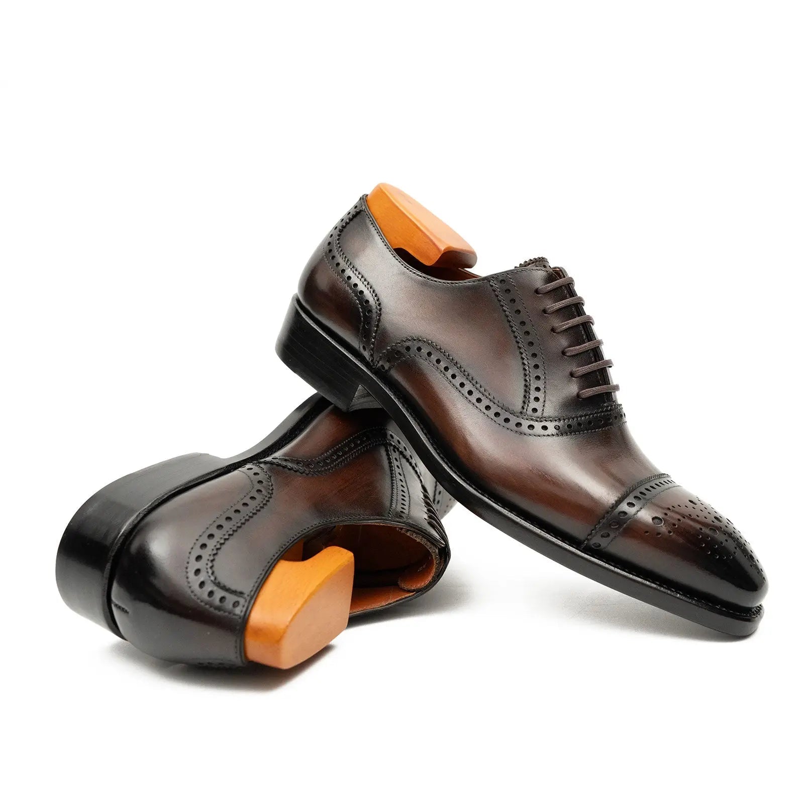 Men’s Goodyear Welted Brogue Oxford Shoes Brown VanPasch