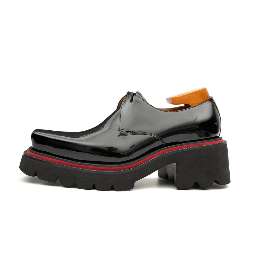 Men’s Patent Leather Derby Shoes with Chunky Sole VanPasch