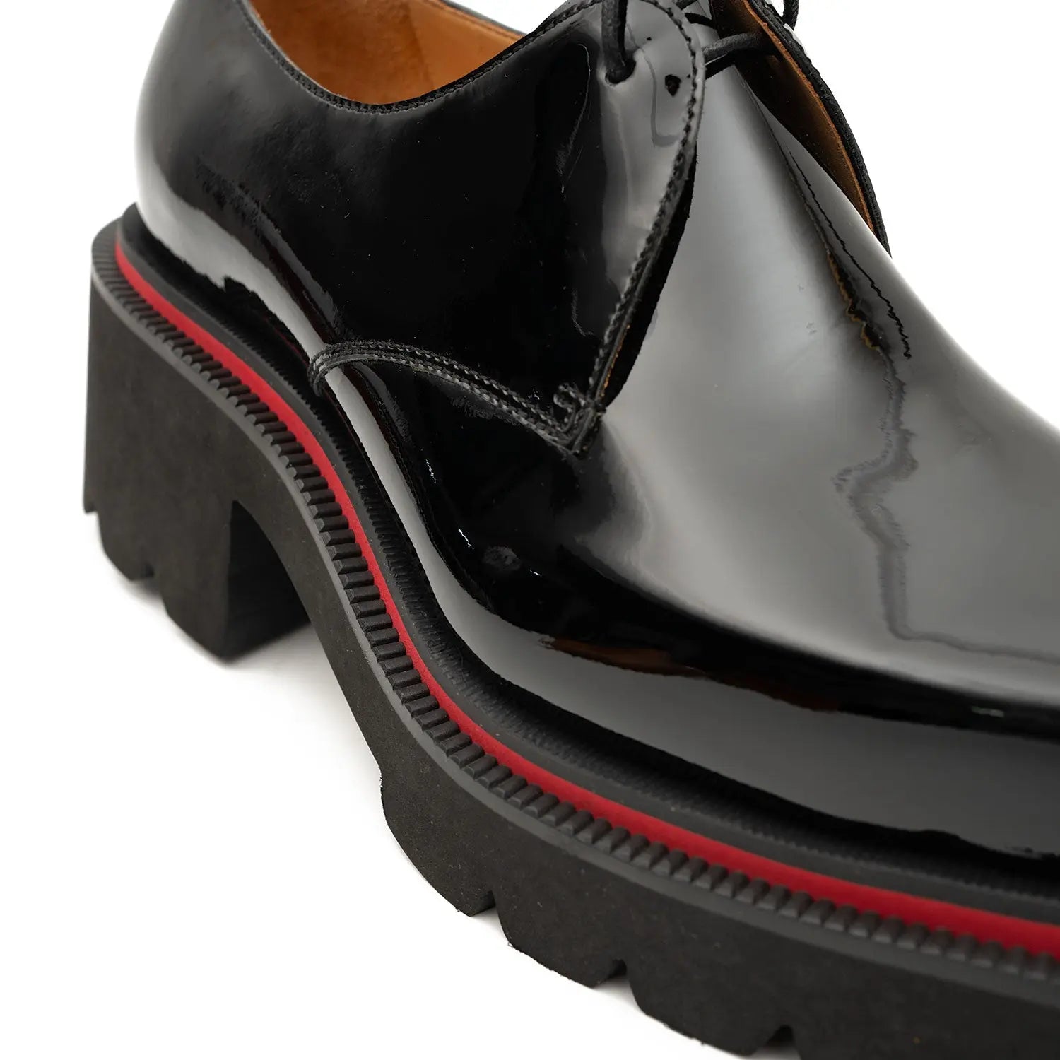 Men’s Patent Leather Derby Shoes with Chunky Sole VanPasch