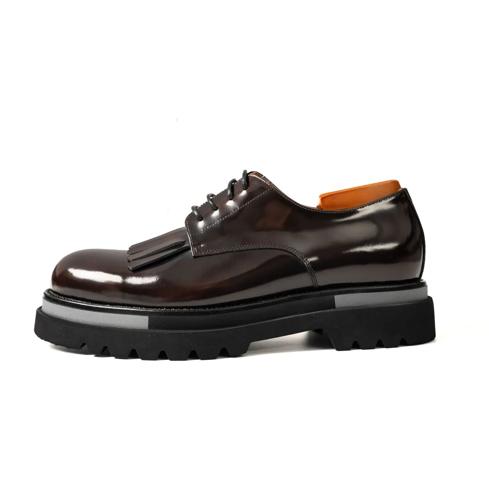 Oxblood Polished Leather Kiltie Derby Divinch