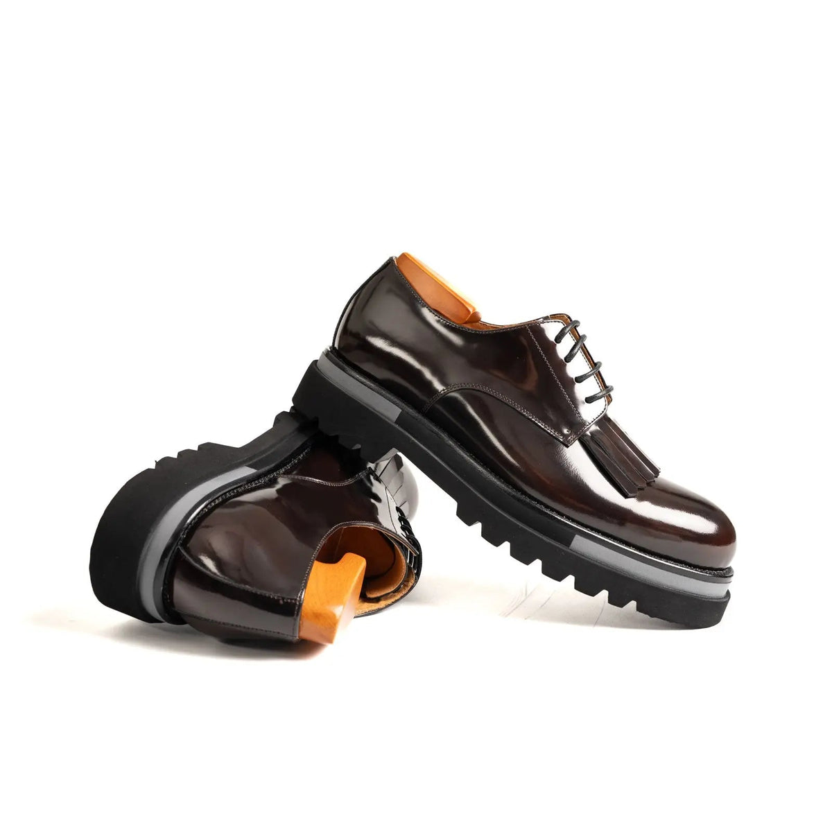 Oxblood Polished Leather Kiltie Derby VanPasch