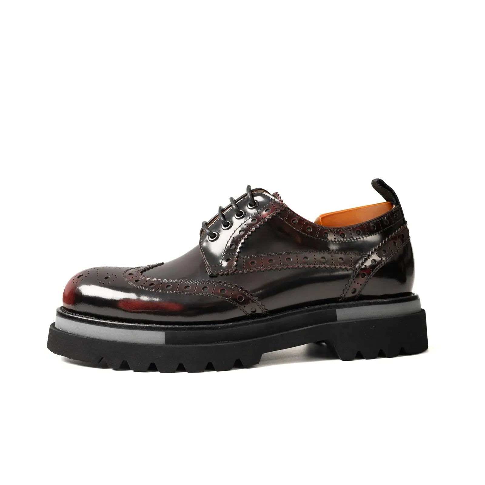 Oxblood Polished Leather Lug Sole Brogues VanPasch