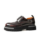 Oxblood Polished Leather Lug Sole Brogues VanPasch