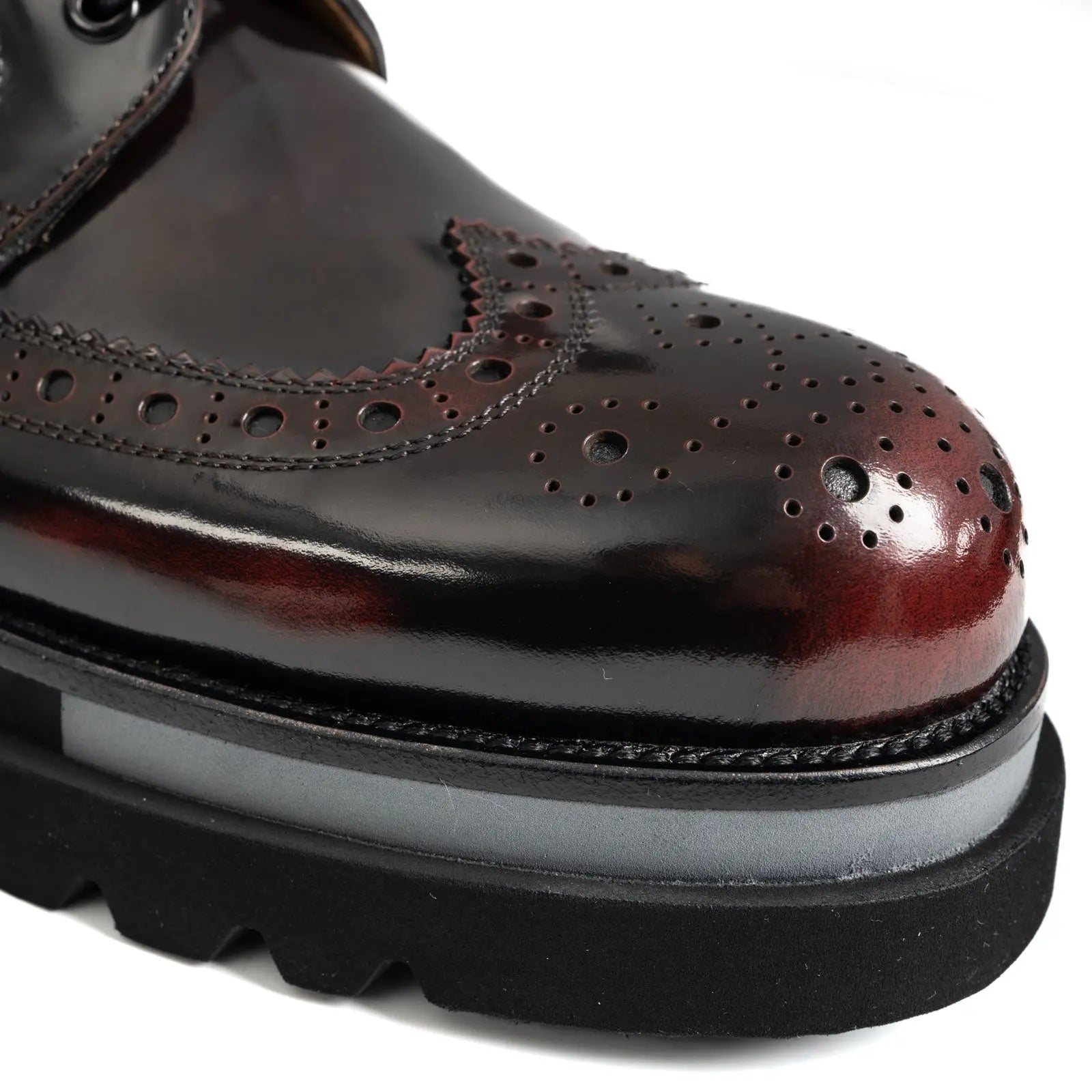 Oxblood Polished Leather Lug Sole Brogues VanPasch