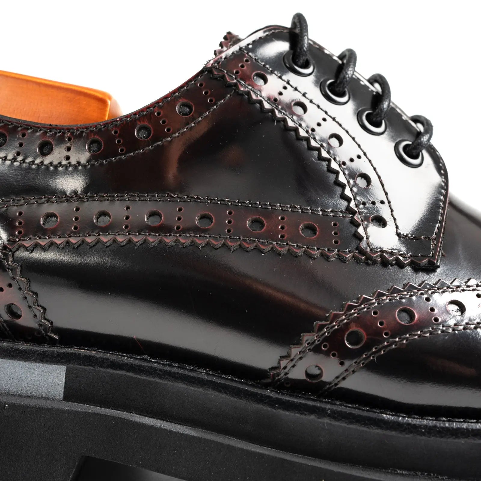 Oxblood Polished Leather Lug Sole Brogues VanPasch