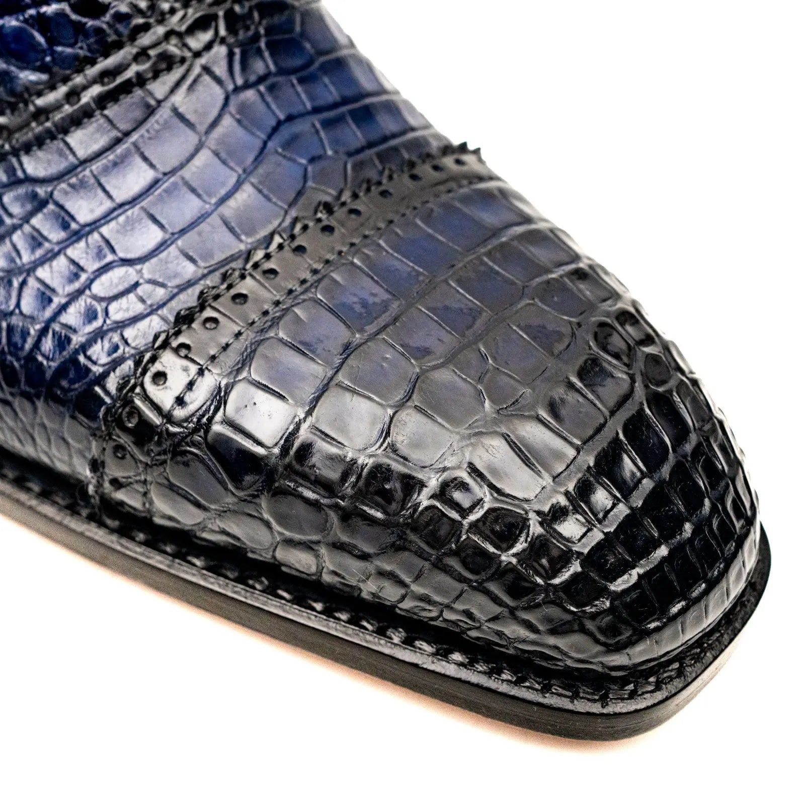 Two-tone Blue Crocodile Oxford Shoes VanPasch