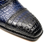Two-tone Blue Crocodile Oxford Shoes VanPasch