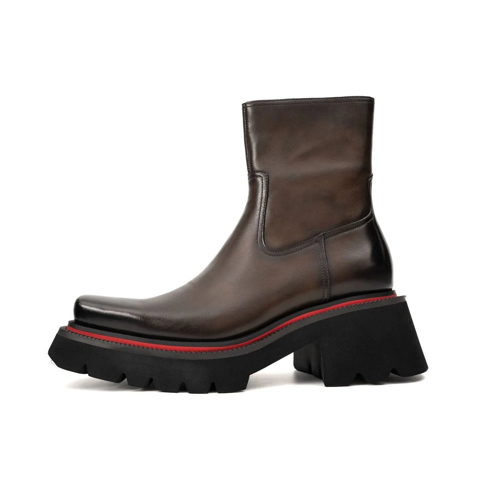 Men's Calfskin Thick - Sole Chelsea Boots Coffee VanPasch