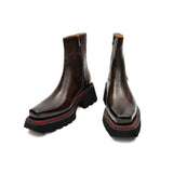 Men's Calfskin Thick - Sole Chelsea Boots Coffee VanPasch