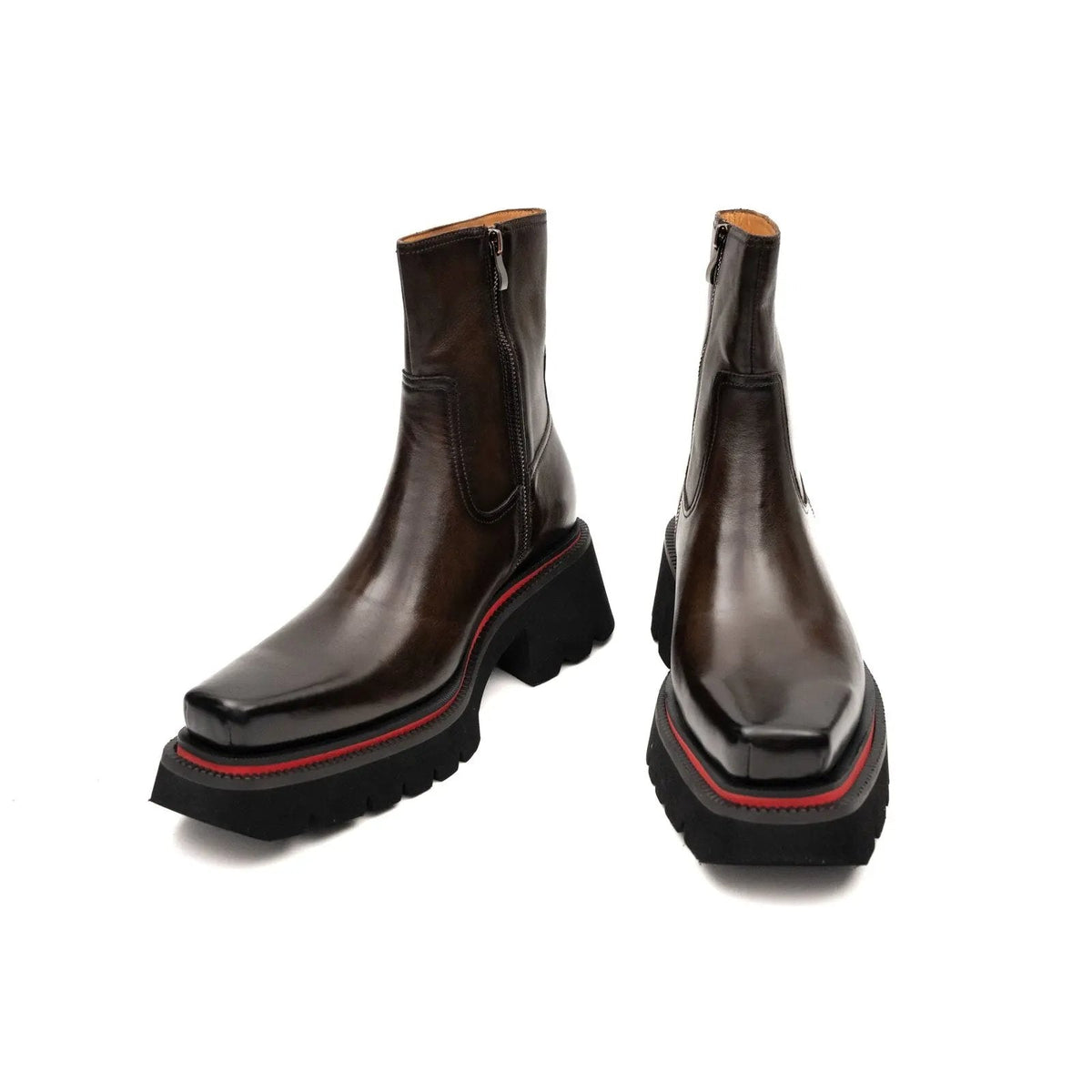 Men's Calfskin Thick - Sole Chelsea Boots Coffee VanPasch
