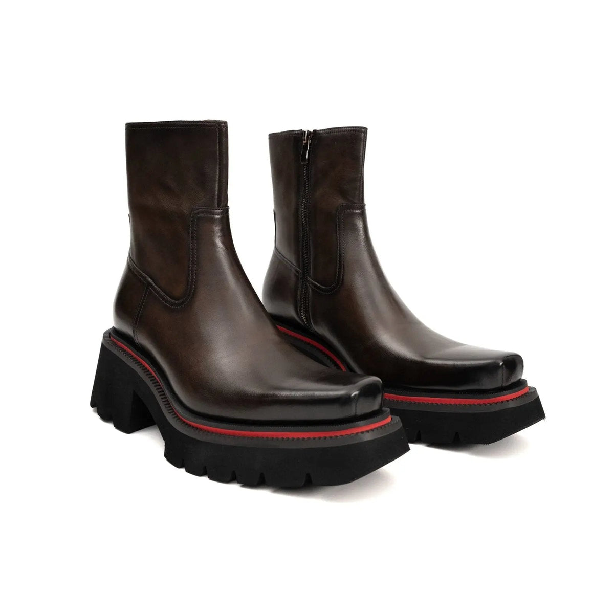 Men's Calfskin Thick - Sole Chelsea Boots Coffee VanPasch