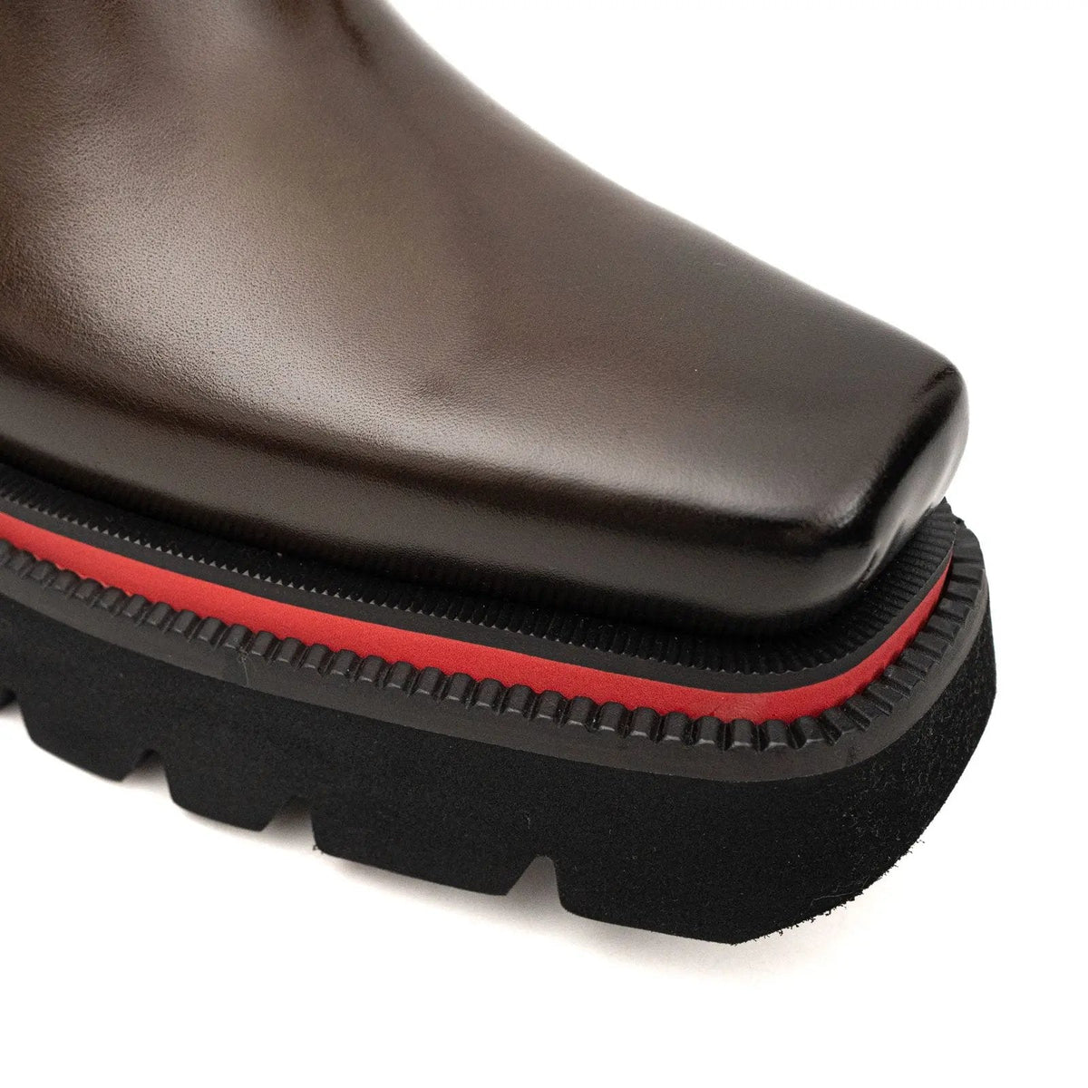 Burnished Double Strap Lug Boot Coffee VanPasch