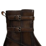 Burnished Double Strap Lug Boot Coffee VanPasch