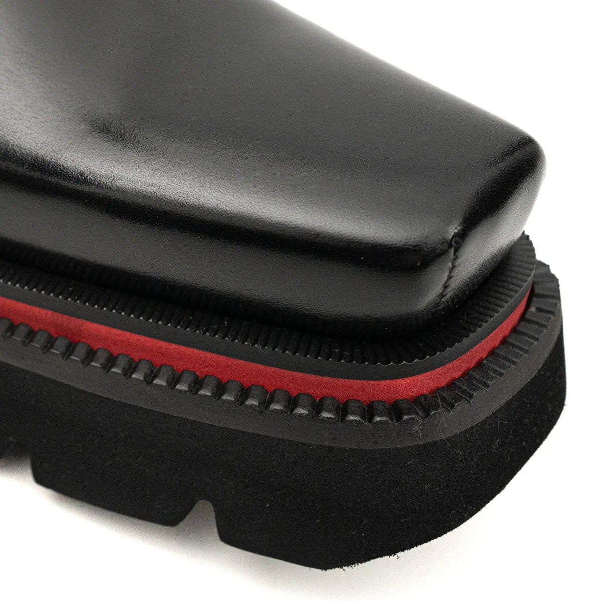 Burnished Double Strap Lug Boot Black VanPasch