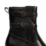 Burnished Double Strap Lug Boot Black VanPasch