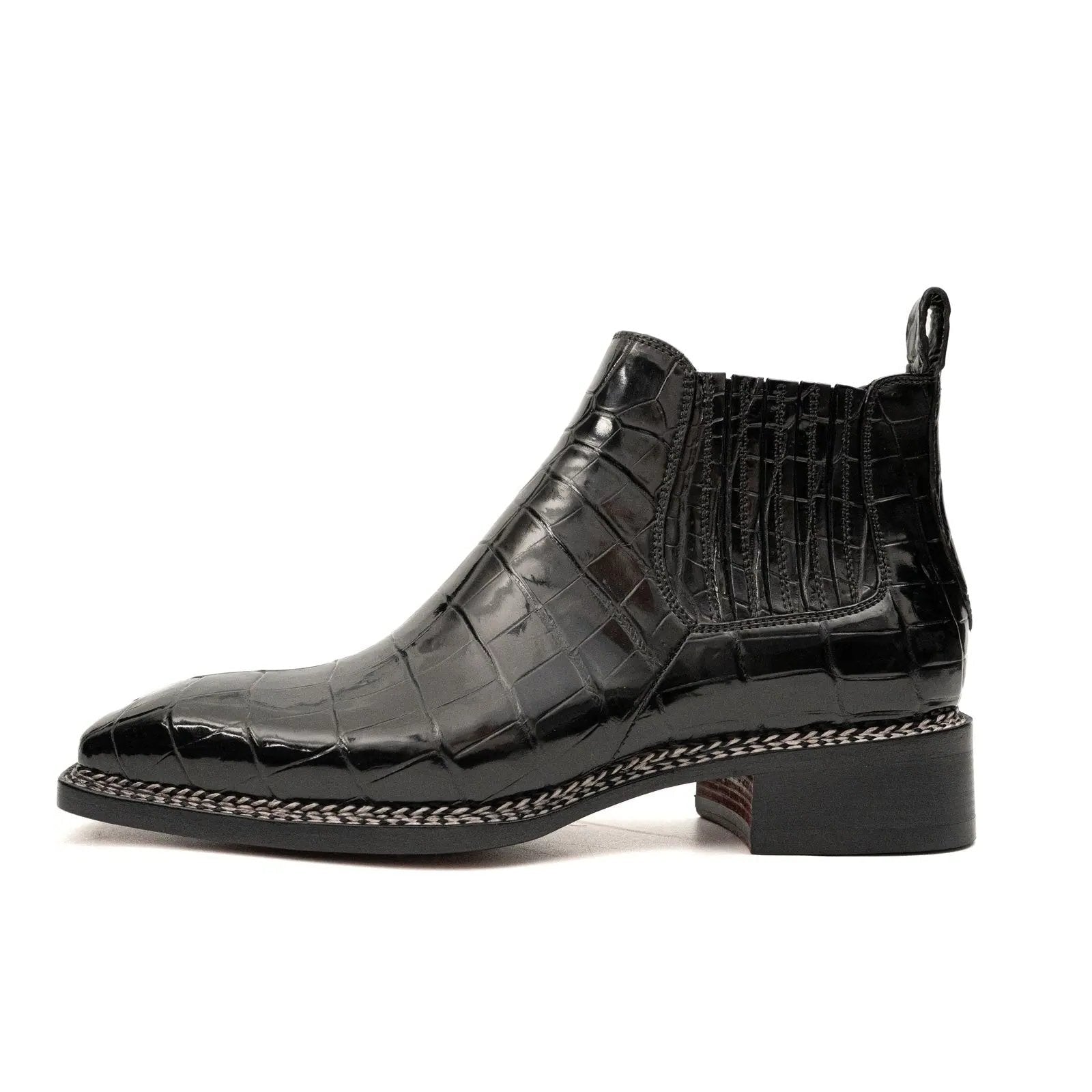 Black Crocodile Chelsea Boot