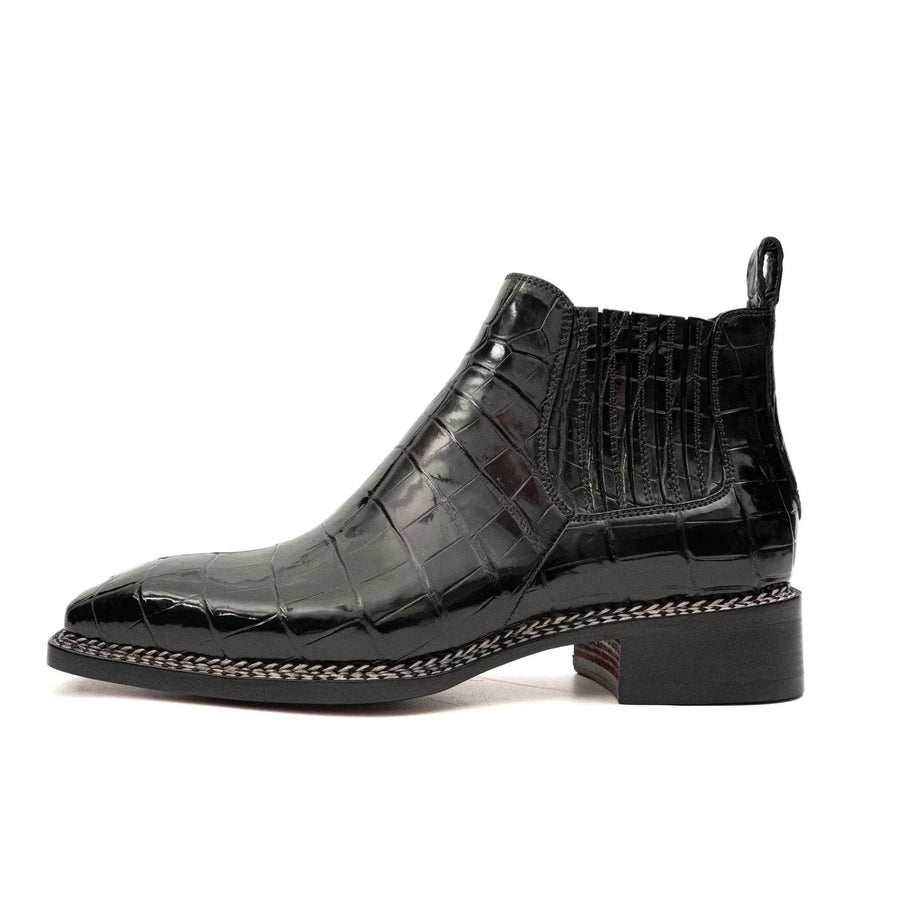 Black Crocodile Chelsea Boot
