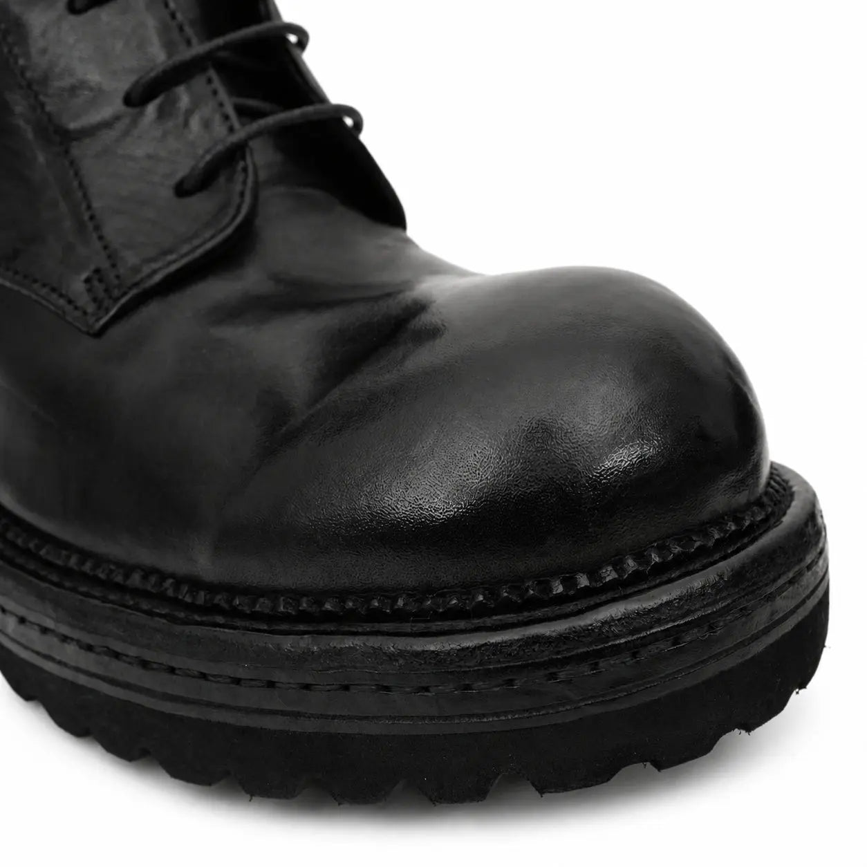 Washed Black Lug-Sole Derby Boot