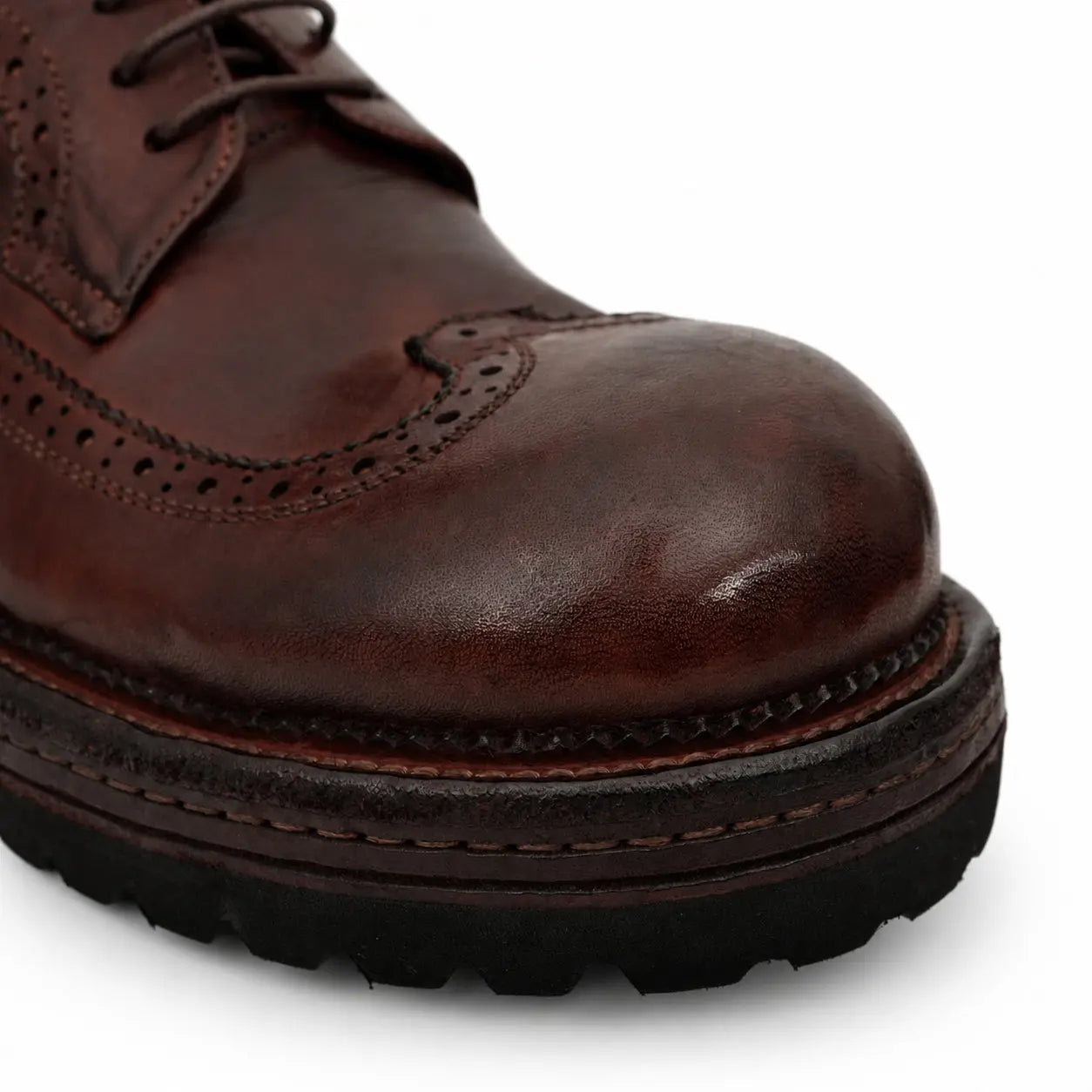 Washed Brown Brogue Lug Derby