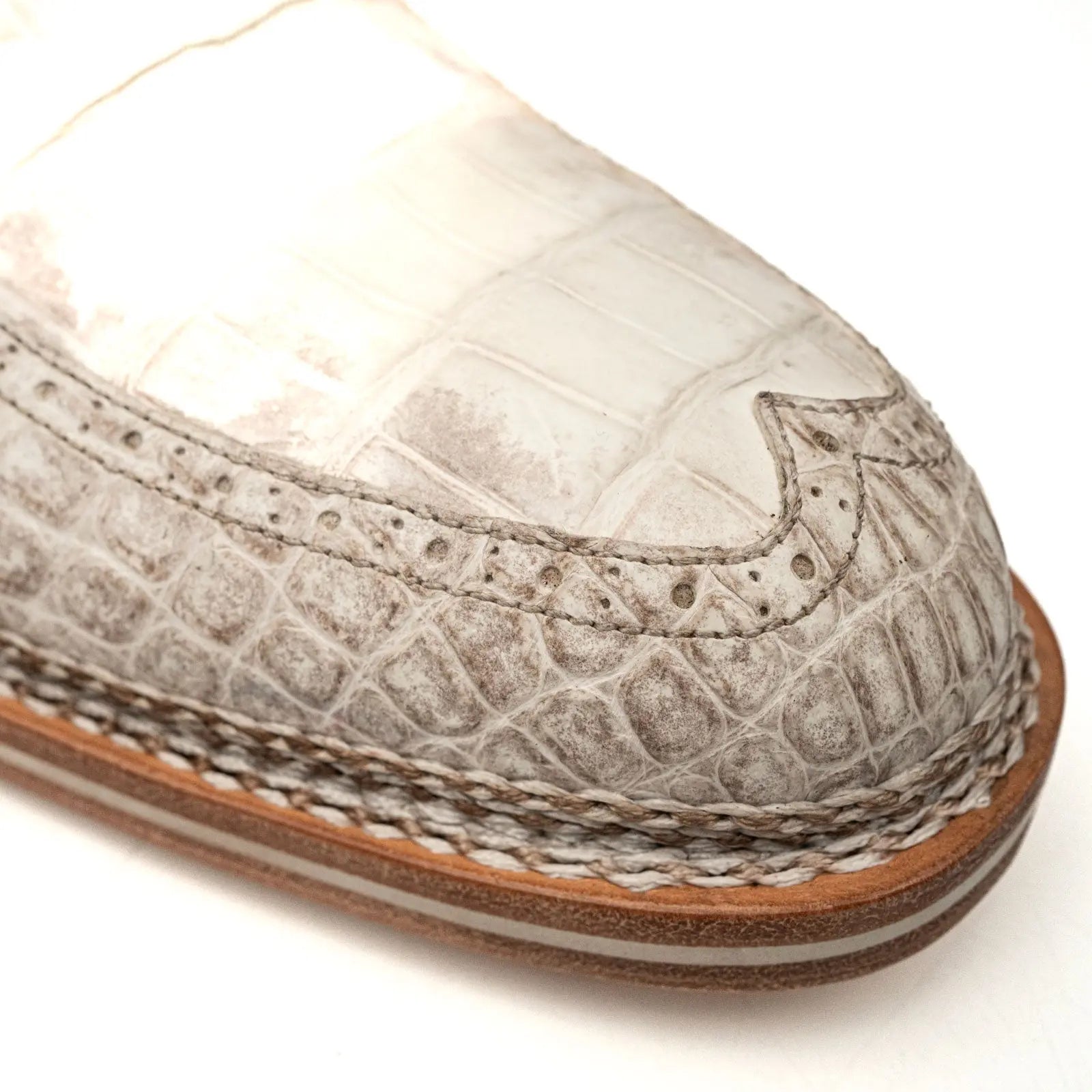 White Crocodile Norwegian Welted Oxfords VanPasch