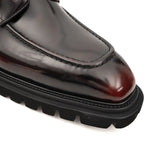 Wine Patent Lug Sole Ankle Boot VanPasch