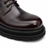 VanPasch 8221KHA coffee lug sole derby shoes toe and sole detail