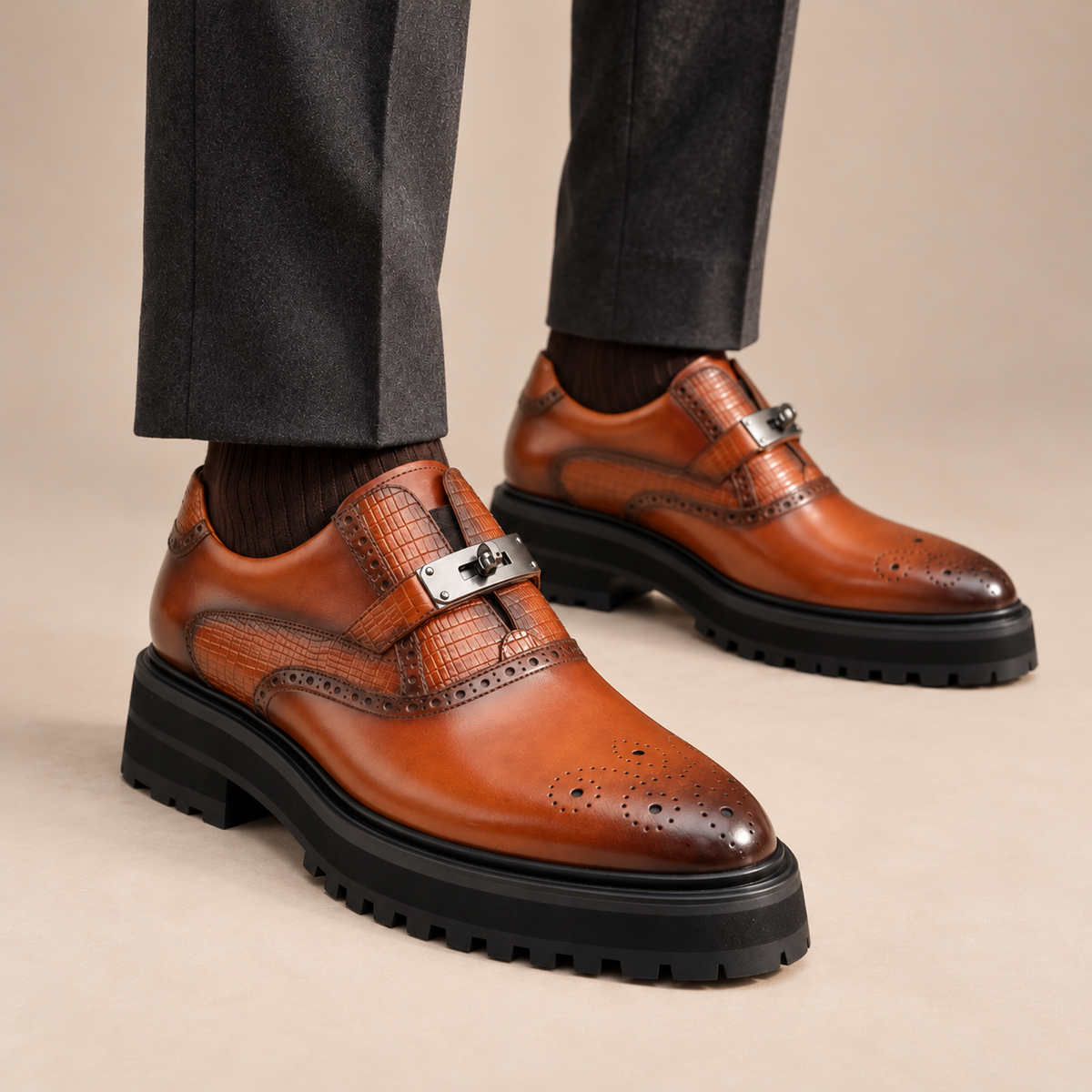 Brown Calf Leather Loafers